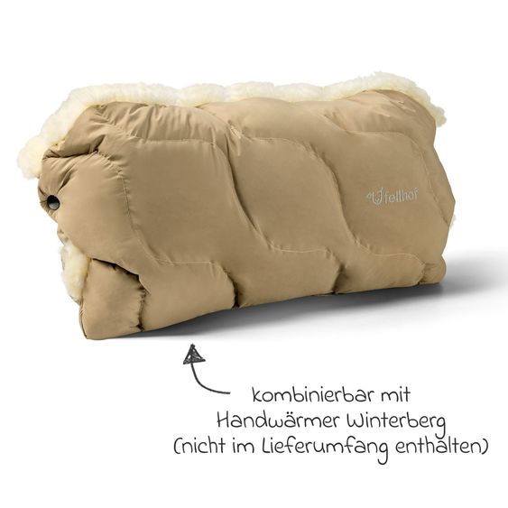 Fellhof Lammfell-Fußsack Winterberg für Buggy, Sport- & Kinderwagen - Beige