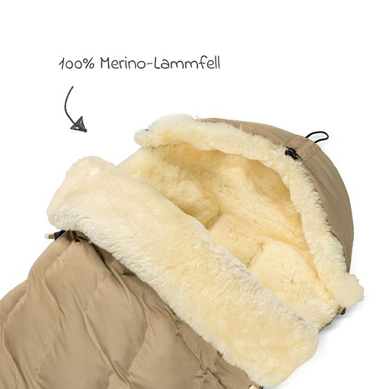 Fellhof Lammfell-Fußsack Winterberg für Buggy, Sport- & Kinderwagen - Beige