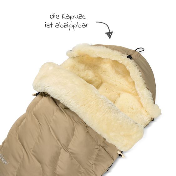 Fellhof Lammfell-Fußsack Winterberg für Buggy, Sport- & Kinderwagen - Beige