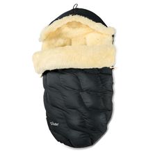 Lammfell-Fußsack Winterberg für Buggy, Sport- & Kinderwagen - Schwarz