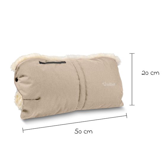 Fellhof Lambskin hand warmer for buggy, sport & stroller - Beige