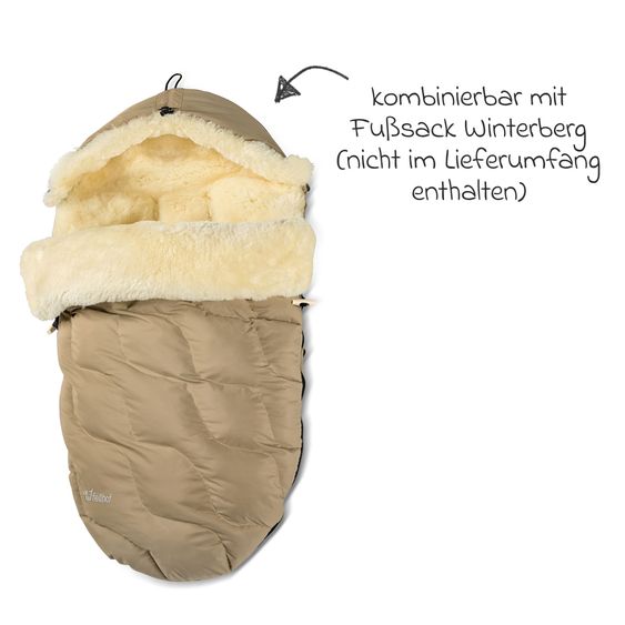 Fellhof Scaldamani in pelle d'agnello Winterberg per passeggino, carrozzina e carrozzina - Beige