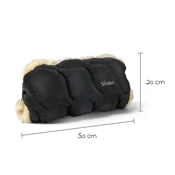 Fellhof Lammfell-Handwärmer Winterberg für Buggy, Sport- & Kinderwagen - Schwarz