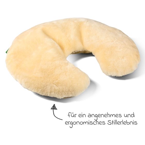 Fellhof Stillkissen auch als Kopf- und Kuschelkissen verwendbar, Obermaterial aus 100% Merion-Lammfell