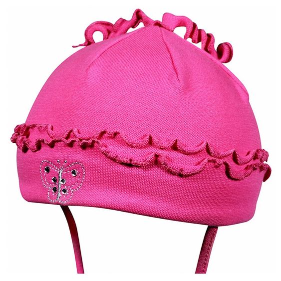 Fiebig Mütze zum Binden Schmetterling - Pink - Gr. 49