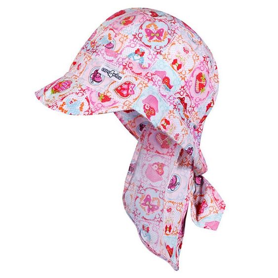 Fiebig Schirmmütze mit Nackenschutz - Cupcakes Rosa - Gr. 51/53