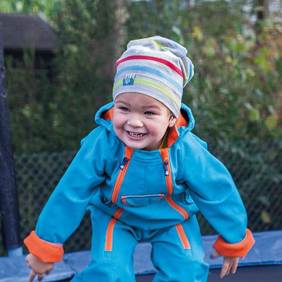 Fiebig Slouch-Beanie - Streifen Hellgrau - Gr. 51