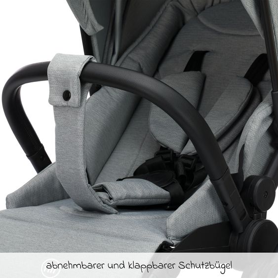 Fillikid 2-1 Kombi-Kinderwagen Cougar bis 22 kg belastbar inkl. Babywanne, umsetzbare Sitzeinheit, Telskopschieber, - Grau
