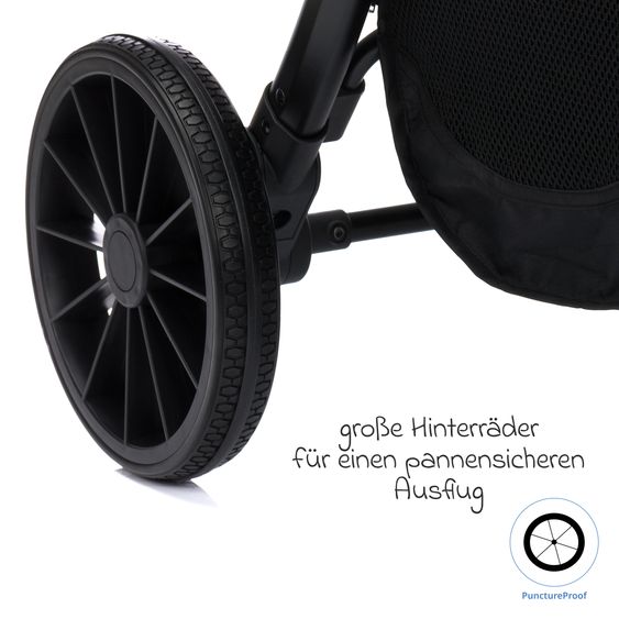 Fillikid 2-1 Kombi-Kinderwagen Cougar bis 22 kg belastbar inkl. Babywanne, umsetzbare Sitzeinheit, Telskopschieber, - Grau