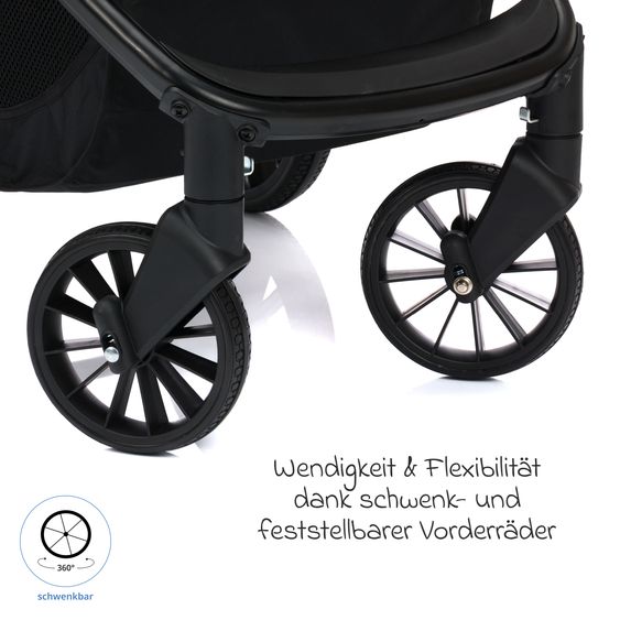 Fillikid 2-1 Kombi-Kinderwagen Cougar bis 22 kg belastbar inkl. Babywanne, umsetzbare Sitzeinheit, Telskopschieber, - Grau