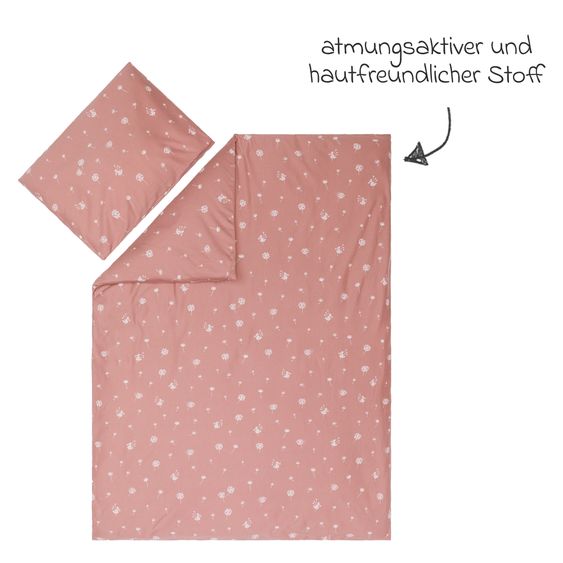 Fillikid 2.tlg. Bettwäsche 100 x 135 xm / 40 x 60 cm - Pusteblume - Rosa