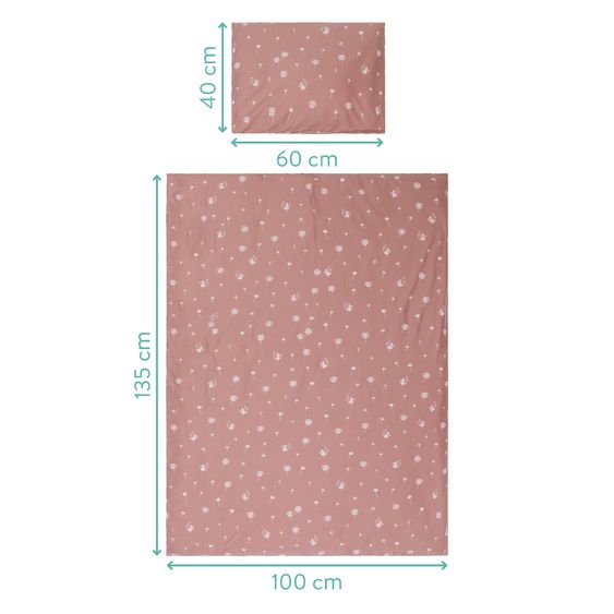 Fillikid 2.tlg. Bettwäsche 100 x 135 xm / 40 x 60 cm - Pusteblume - Rosa
