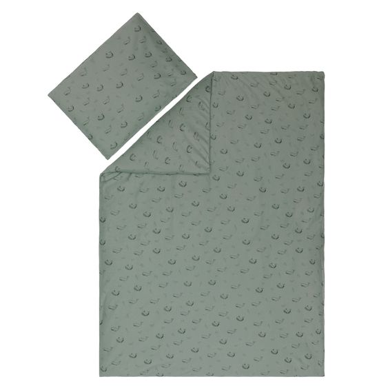 Fillikid 2.tlg. Bettwäsche 100 x 135 xm / 40 x 60 cm - Wal - Grün