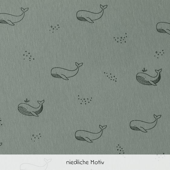 Fillikid 2.tlg. Bettwäsche 100 x 135 xm / 40 x 60 cm - Wal - Grün
