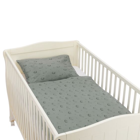 Fillikid 2.tlg. Bettwäsche 100 x 135 xm / 40 x 60 cm - Wal - Grün
