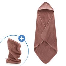 2.tlg. Kapuzenbadetuch-Set Badetuch und Waschhandschuh 100 x 100 - Pusteblume - Rosa