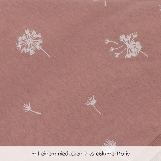 Fillikid 2.tlg. Kapuzenbadetuch-Set Badetuch und Waschhandschuh 100 x 100 - Pusteblume - Rosa