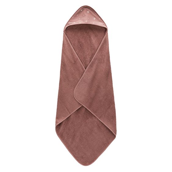 Fillikid 2.tlg. Kapuzenbadetuch-Set Badetuch und Waschhandschuh 100 x 100 - Pusteblume - Rosa