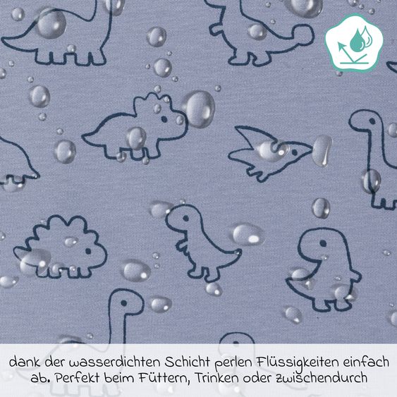 Fillikid 2-tlg. Lätzchen-Set mit wasserdichter Innenschicht - Dino - Blau