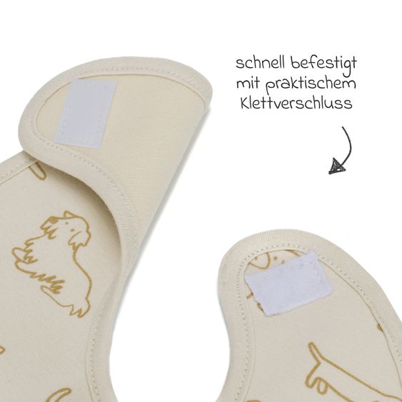 Fillikid 2-tlg. Lätzchen-Set mit wasserdichter Innenschicht - Hund - Beige