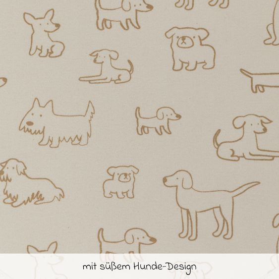 Fillikid 2-tlg. Lätzchen-Set mit wasserdichter Innenschicht - Hund - Beige