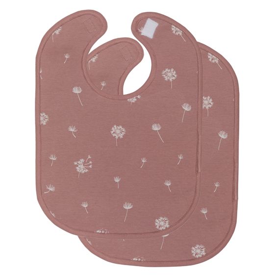 Fillikid 2-tlg. Lätzchen-Set mit wasserdichter Innenschicht - Pusteblume - Rosa