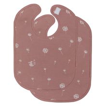 2-tlg. Lätzchen-Set mit wasserdichter Innenschicht - Pusteblume - Rosa