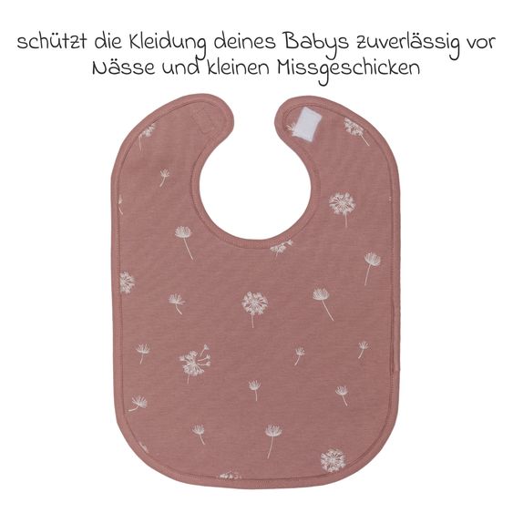Fillikid 2-tlg. Lätzchen-Set mit wasserdichter Innenschicht - Pusteblume - Rosa