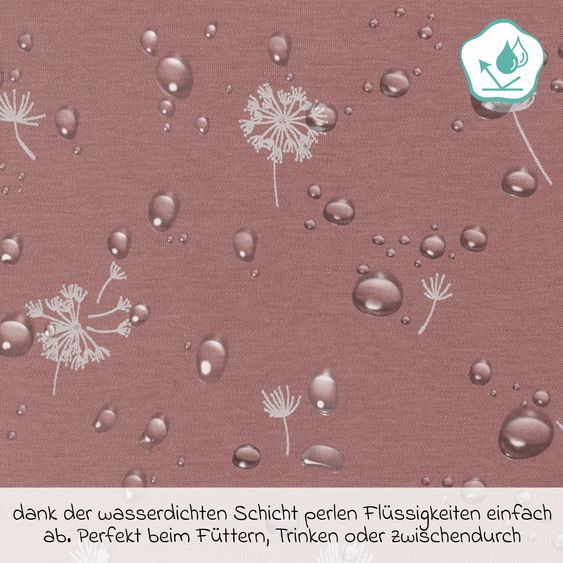 Fillikid 2-tlg. Lätzchen-Set mit wasserdichter Innenschicht - Pusteblume - Rosa