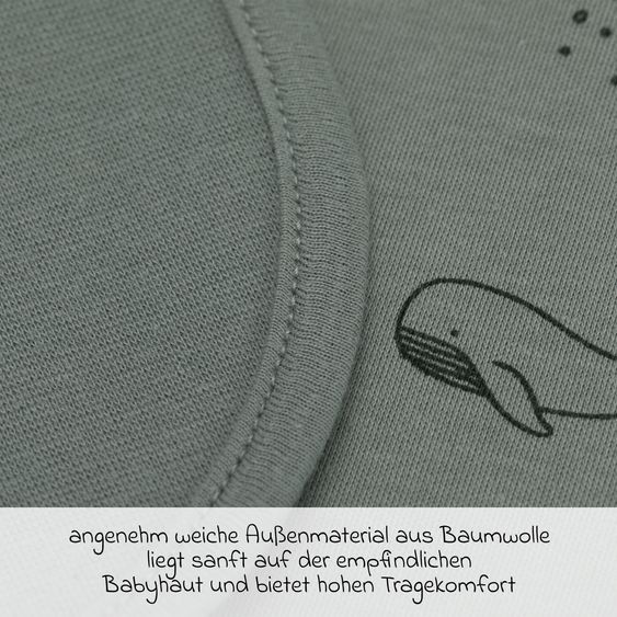 Fillikid 2-tlg. Lätzchen-Set mit wasserdichter Innenschicht - Wal - Grün
