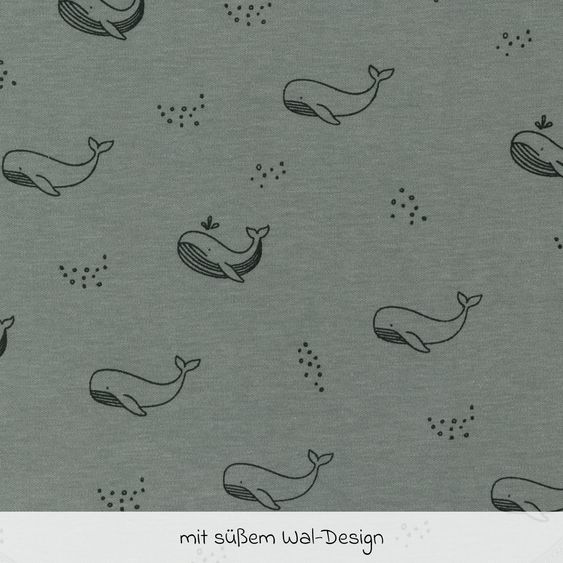 Fillikid 2-tlg. Lätzchen-Set mit wasserdichter Innenschicht - Wal - Grün