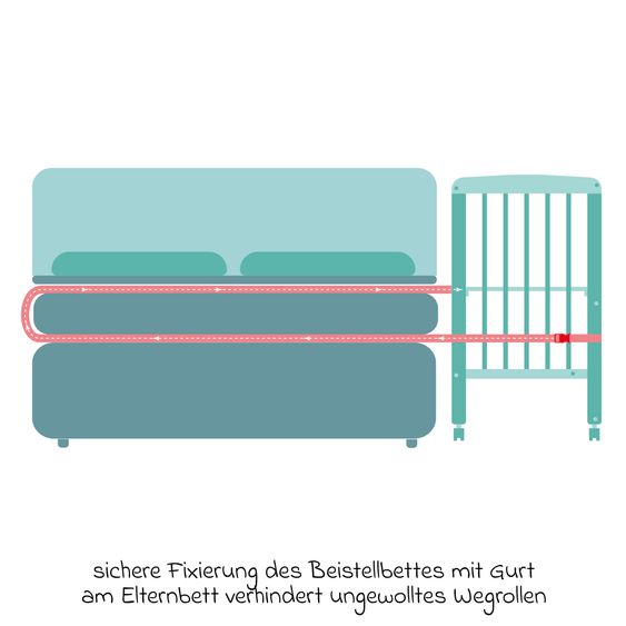 Fillikid 2in1 Beistellbett, Stubenbett Nino (auch für Boxspringbetten geeignet) - Champagner