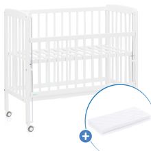 2in1 Beistellbett, Stubenbett Nino (auch für Boxspringbetten geeignet) inkl. Matratze - Weiß