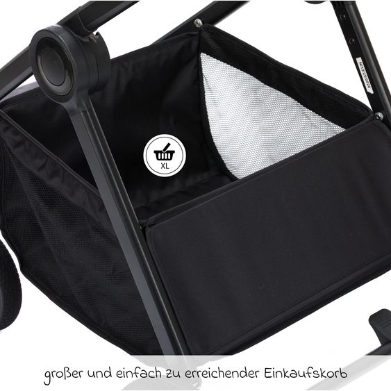 Fillikid 3-1 Kombi-Kinderwagen-Set Lion mit Sportsitz, Babywanne, Babyschale, Adapter, Fußdecke und Wickeltasche - Forest Green