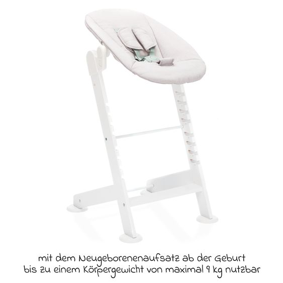 Fillikid 3in1 highchair set Pia Swing from birth up to 85 kg with newborn attachment, 5-point harness, removable dining board with cup holder - white