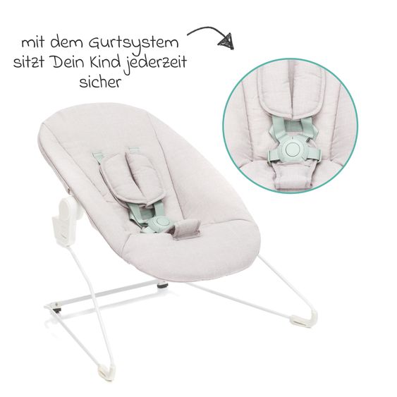 Fillikid Set seggiolone 3in1 Pia Swing dalla nascita fino a 85 kg con attacco per neonato, imbracatura a 5 punti, tavola da pranzo rimovibile con portabicchieri - bianco