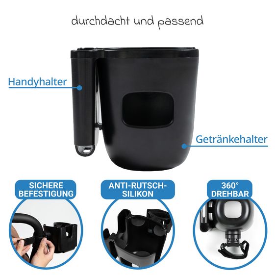 Fillikid Set passeggino 3-1 Fill Jaguar con seggiolino sportivo, navicella e materassino, seggiolino auto per neonati, borsa fasciatoio e fasciatoio, adattatore, portabicchieri, parapioggia e parainsetti - verde melange