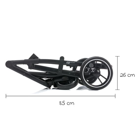 Fillikid Set passeggino 3-1 Fill Jaguar con seggiolino sportivo, navicella e materassino, seggiolino auto per neonati, borsa fasciatoio e fasciatoio, adattatore, portabicchieri, parapioggia e parainsetti - Sabbia