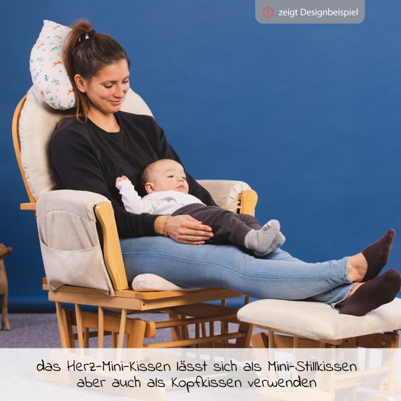 Fillikid 4 in1 Herz-Stillkissen mit Polyester-Hohlfaser-Füllung 190 cm - Punkte klein - Grau