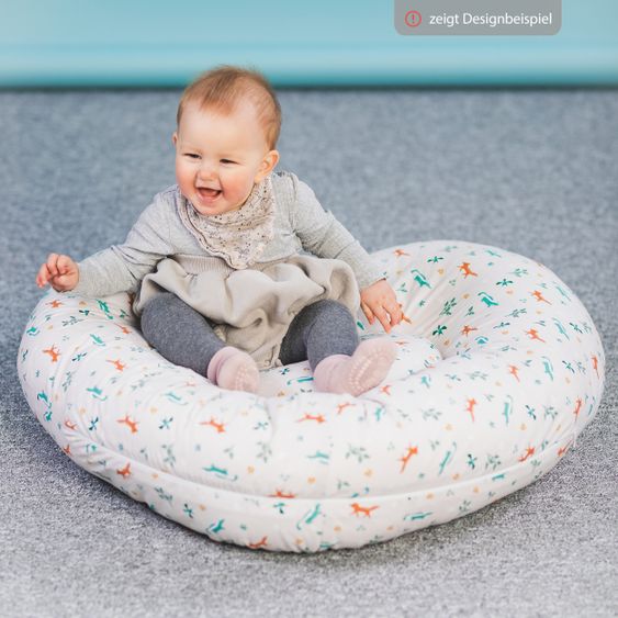 Fillikid 4 in1 Herz-Stillkissen mit Polyester-Hohlfaser-Füllung 190 cm - Punkte klein - Grau