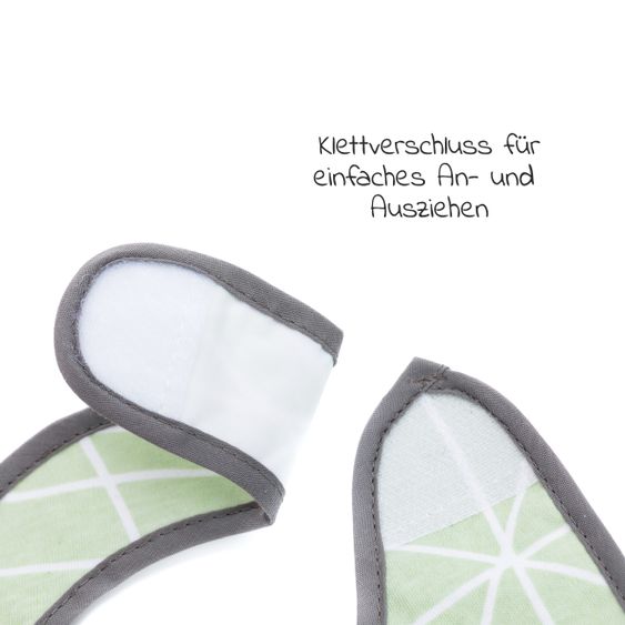 Fillikid 7er Pack Klett-Lätzchen XXL - Modern Art - Grün