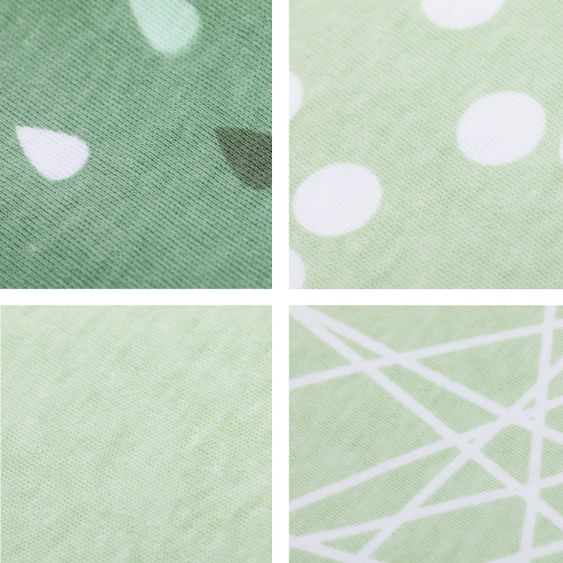 Fillikid 7er Pack Klett-Lätzchen XXL - Modern Art - Grün