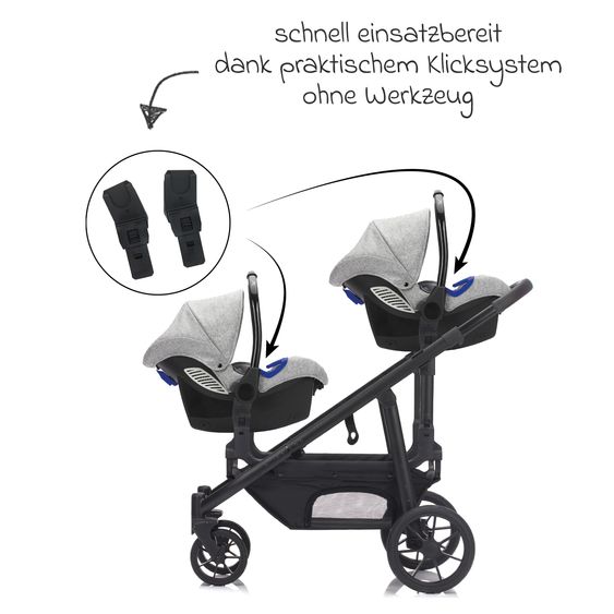 Fillikid Adapter für Fill Two in One & Fill Voyager für Maxi-Cosi Babyschalen - Schwarz