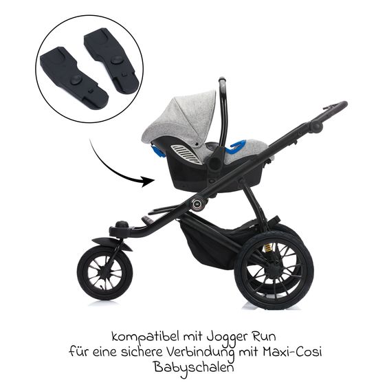Fillikid Adapter für Jogger Run für Maxi-Cosi Babyschalen - Schwarz
