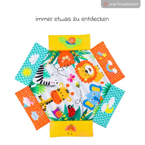 Fillikid Aktivbogen-Spielmatte mit 30 Bällen, 4 Greiffiguren & Polster 120 x 100 cm - Elefant - Bunt