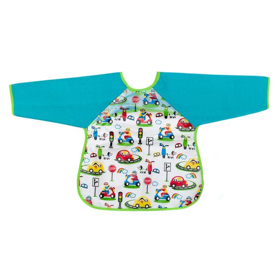 Fillikid Ärmel-Lätzchen Folie 2er Pack - Autos - Blau