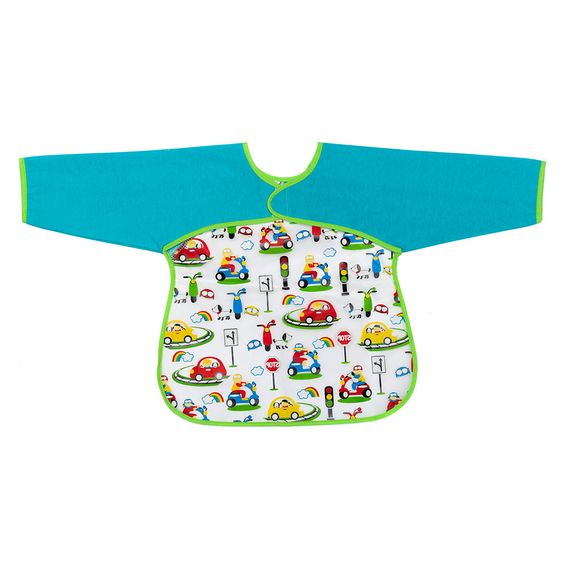 Fillikid Ärmel-Lätzchen Folie 2er Pack - Autos - Blau