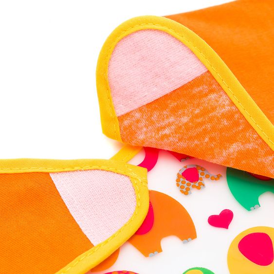 Fillikid Ärmel-Lätzchen Folie 2er Pack - Elefanten - Orange