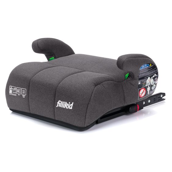Fillikid Booster Car Seat Booster Comfort i-Size from 7 years - 12 years (125 cm - 150 cm) with ISOFIX attachment - Grey