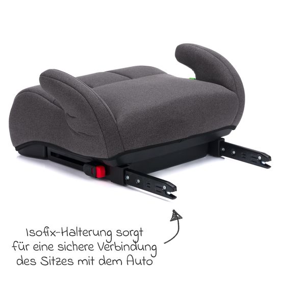 Fillikid Booster Car Seat Booster Comfort i-Size from 7 years - 12 years (125 cm - 150 cm) with ISOFIX attachment - Grey